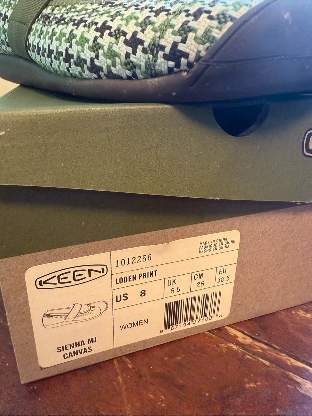 Women’s Keen Green Tweed Mary Jane Flats - Picture 6 of 6